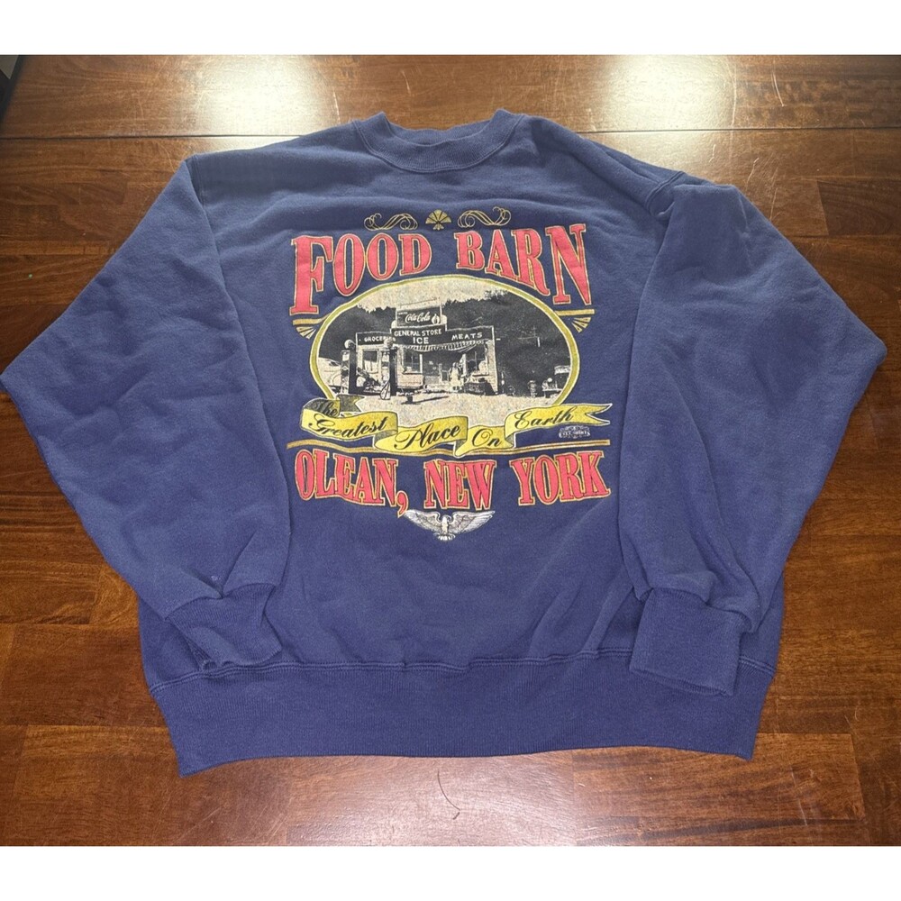 Vintage Hanes Activewear Olean New York Food Barn Sweatshirt Sweater Mens Large